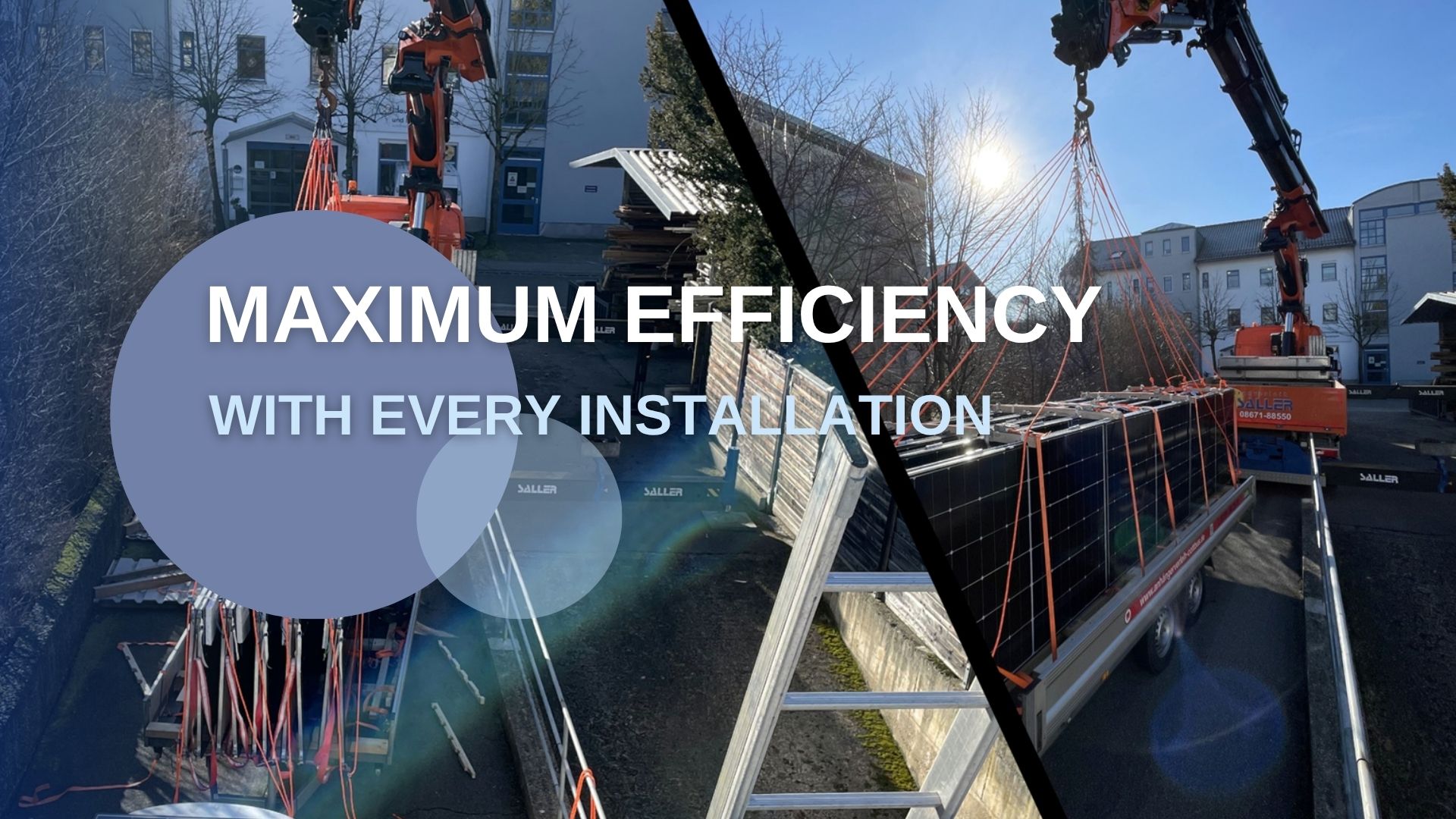 Installation Photovoltaik auf Halle